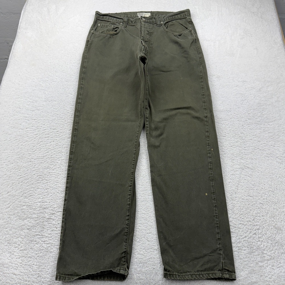 Banana Republic VTG Olive Green Cotton Twill Button Fly Pants Mens 36x32 Greece